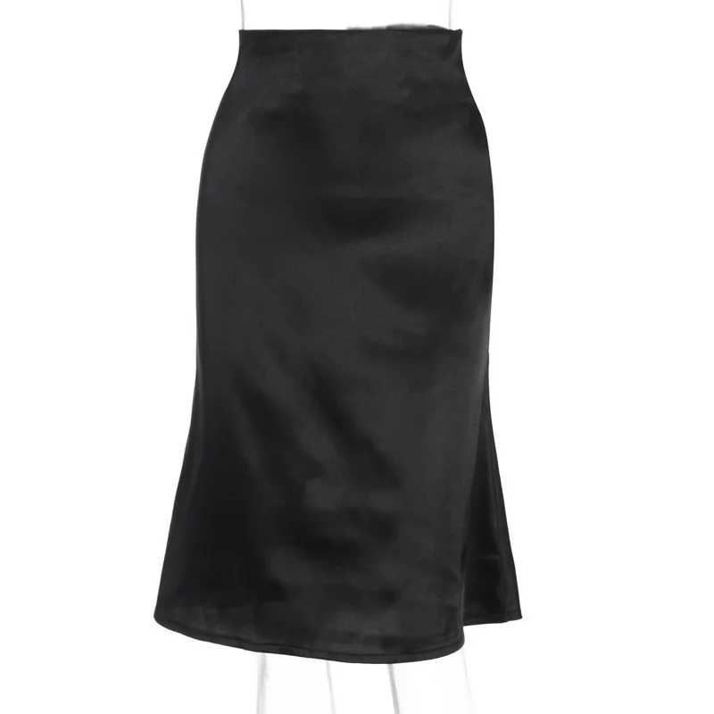 

Skirts Womens Saia Longa Skirt Polyester Faldas Mujer Women's 2020 New High-density Simulation Stretch Elegant High Waist Wild