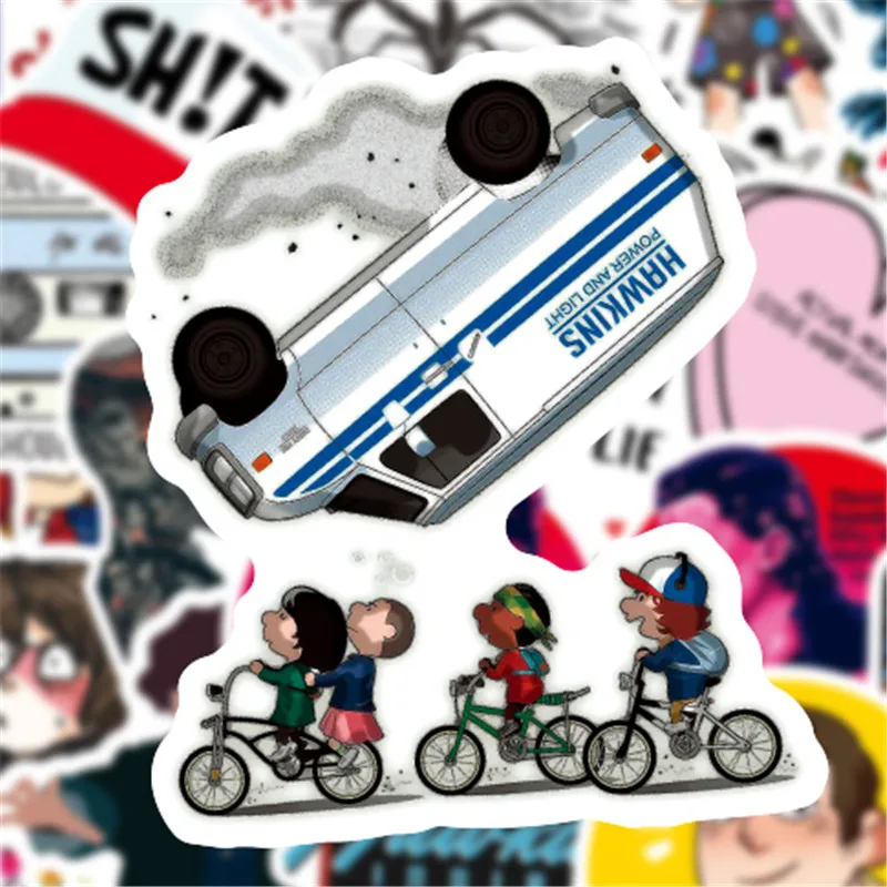 

50 Pcs Stranger Thing Figure Stickers Set refrigerator Sticker For Luggage Skateboard Motorcycle Laptop Waterproof Sticker
