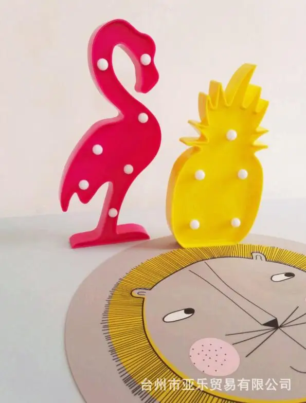 Ins корейские шикарные ветряные Фламинго кактус светодиодные лампы для детской