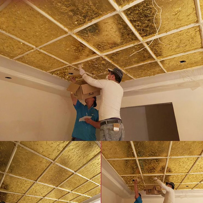 100 шт листов чистый 24K лист из золотой фольги антивозрастной позолоченный пищевой