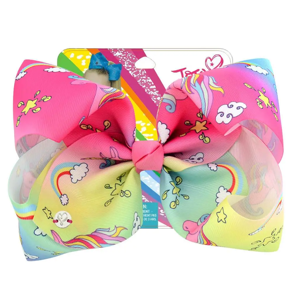 1 шт. 8 &quotJoJo зажим Большой Градиент Радуга Единорог корсажная лента с рисунком