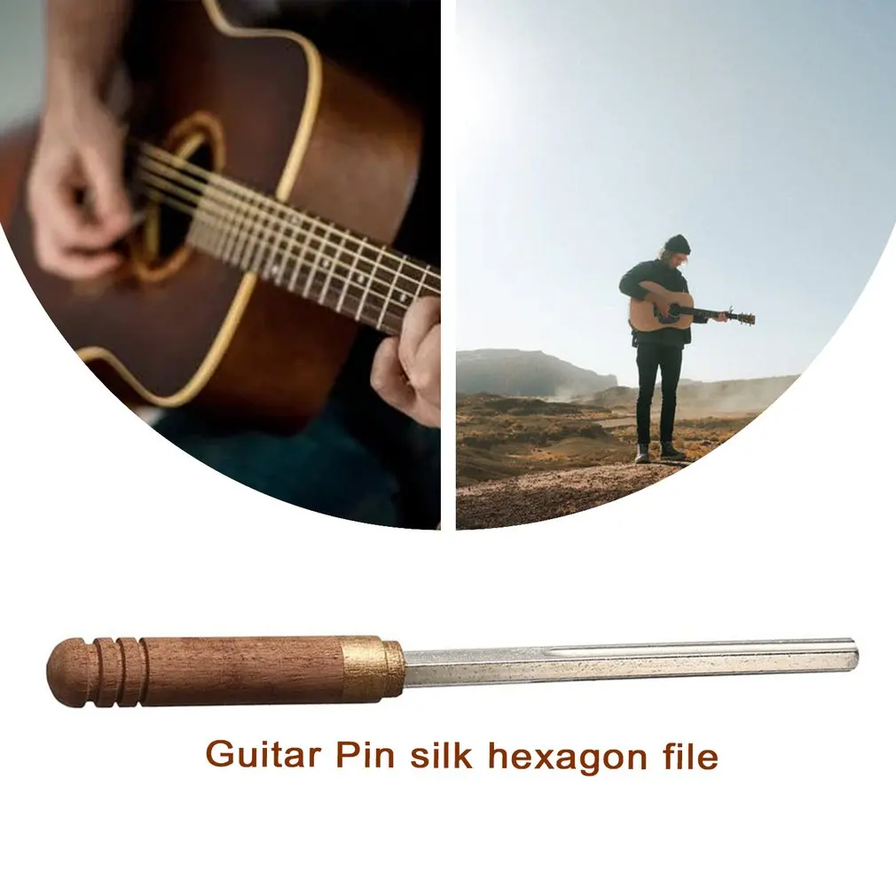 

3 In 1Guitar Fret File Guitar Fret Dressing Metal File with 3 Size Edges Wooden Handle Guitar Repair Tool Luthier Tool