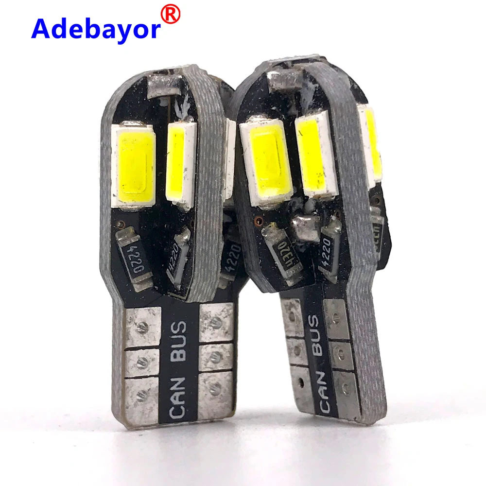 Светодиодная CAN шина без ошибок 20 шт. W5W лампочка 12 В T10 5630 белая 8 5730 SMD светодиодная
