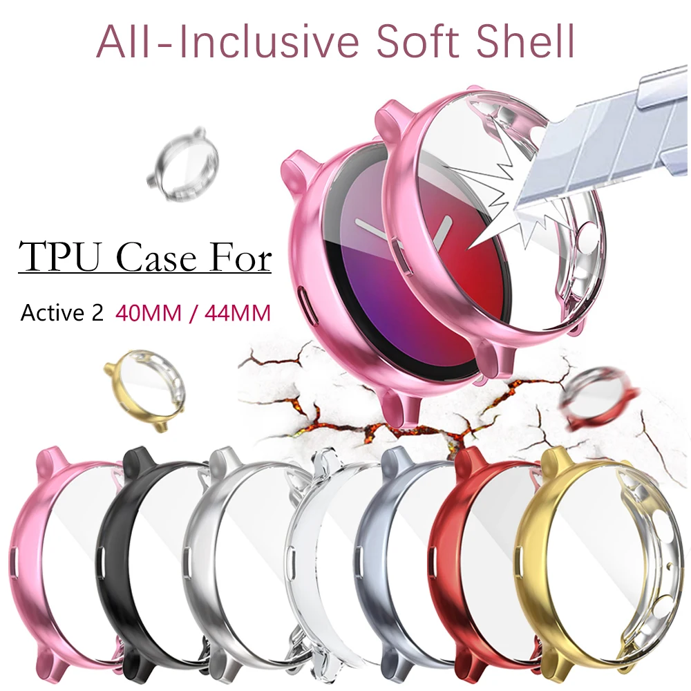 

Protective Case For Samsung Galaxy Watch Active 1 2 40MM / 44MM TPU Cover Bumper With Screen Protector Smartwatch Accessories