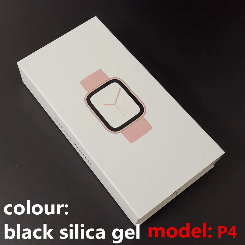 P4 black Умные часы серии IWO 4 поколения 5 поколения часы 3 поколения часы Поддержка IOS Android W54/W34/I6/I2PRO/P4/QW21/Z7/W55/I7 - Цвет: P4 black