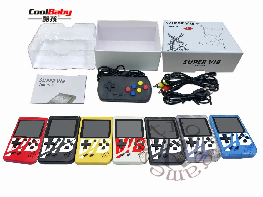 Портативная Вибрирующая игровая консоль coolbaby VIB 169 встроенных игр поддержка ТВ