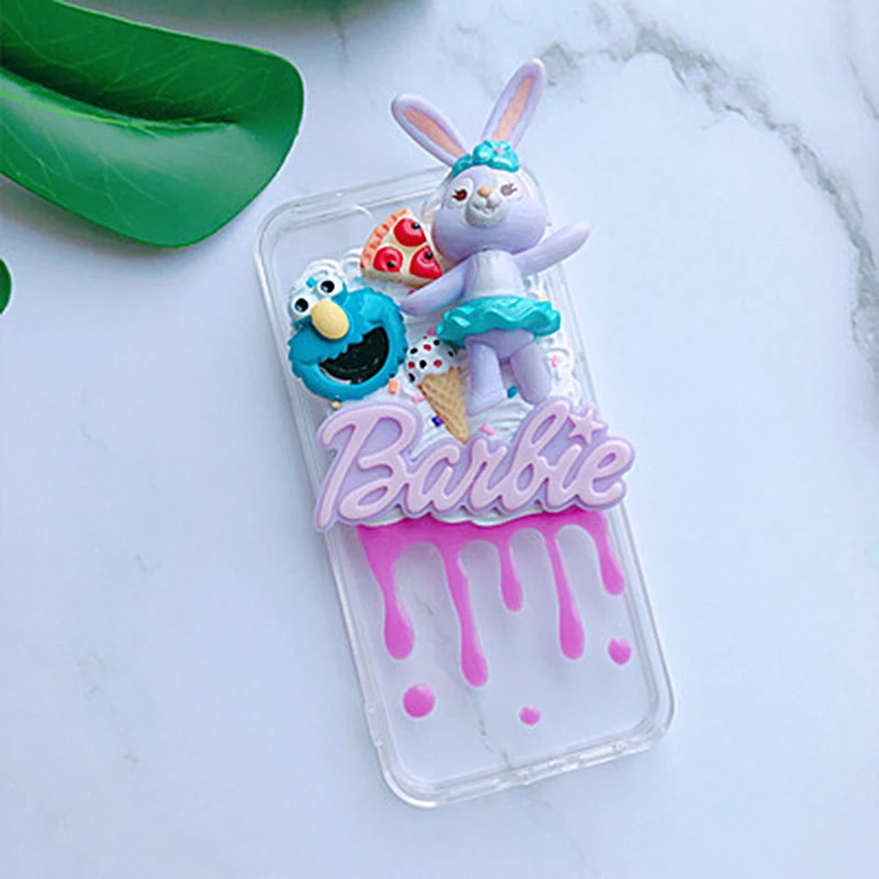 DIY чехол для Samsung Note10 plus 3D Медведь Кролик телефона Galaxy s10 s7/s8/9 + ручной работы