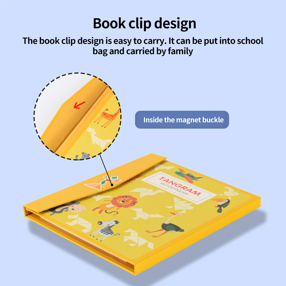 

Montessori Toys 3d Wooden Magnetic Wooden Puzzle Jigsaw Tangram Book Toy Thinking Training Game Baby Children