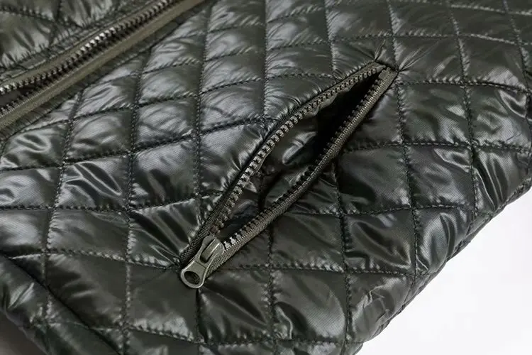 

Zoulv 2020 Beautiful Cotton-padded Jacket Coat Female Winter Collar Jacket Black Diamond Short Cotton Coat Neutral Handsome