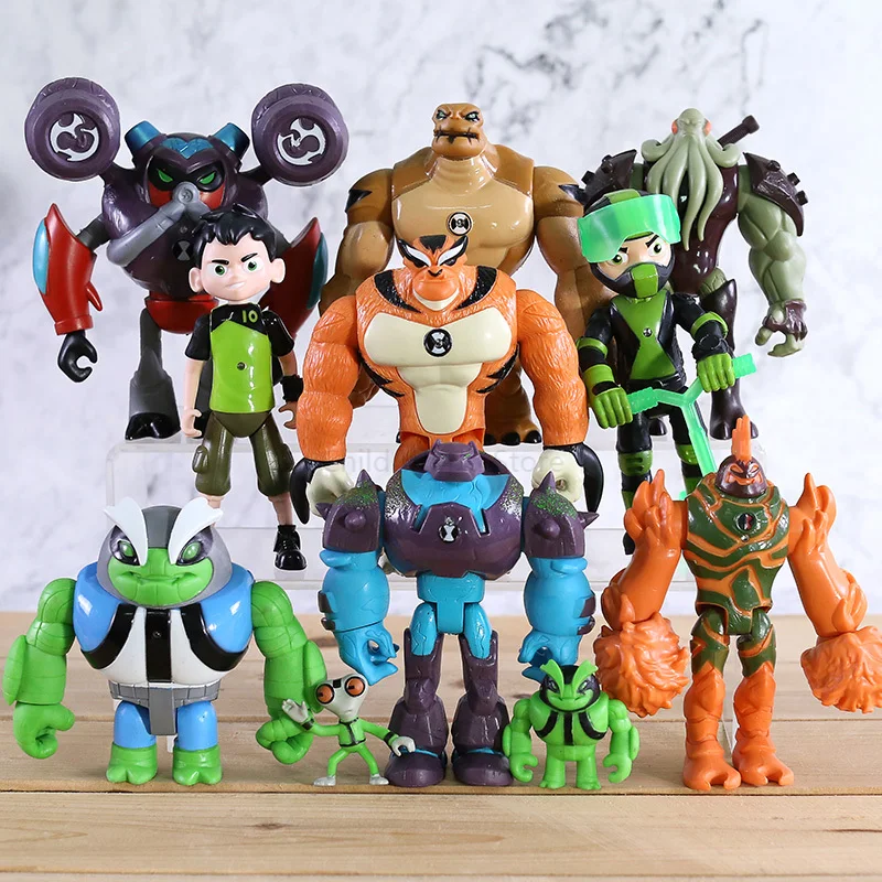 11 шт Ben 10 omnitrix игрушки серое вещество Heatblast Humungousaur Рэт 12 см ПВХ фигурки Детские для