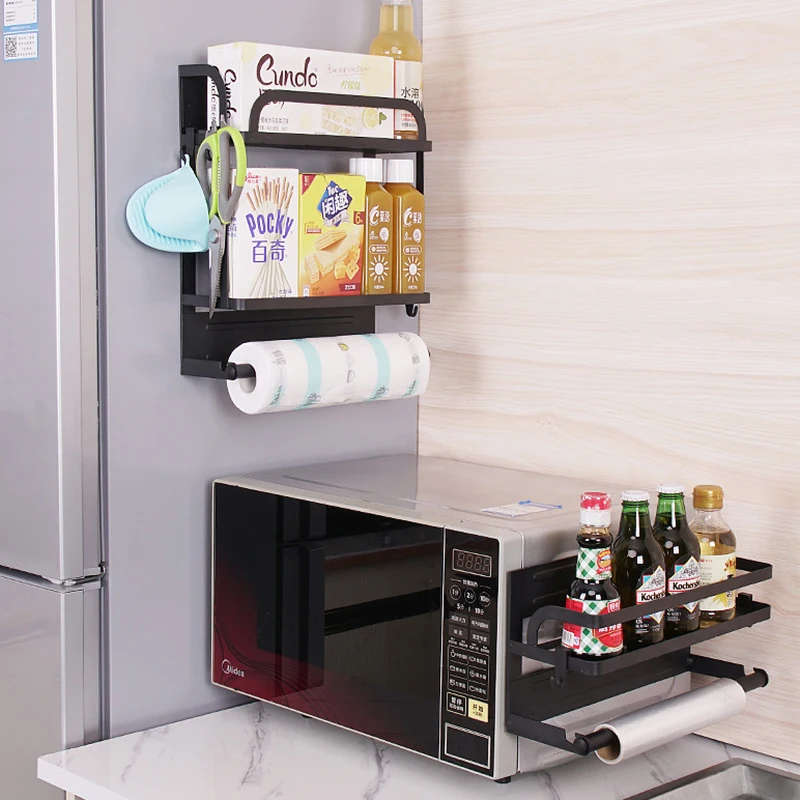 

Multi-Functional Refrigerator Storage Rack Side Shelf Magnetic Refrigerator Side Wall Bracket Kitchen Supplies TWEL889