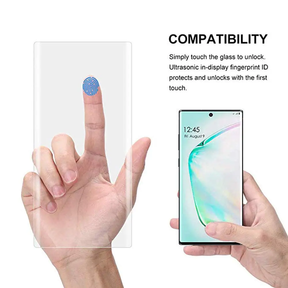 [В 2 упаковках] Защитная пленка для экрана Samsung Galaxy Note10 Note 10 Plus HD с изогнутыми