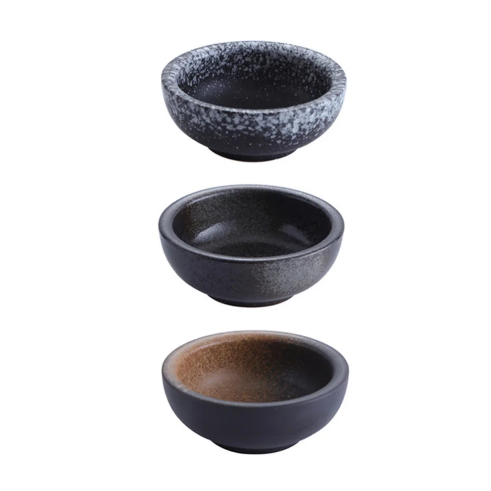 

3pcs Ceramic Bowl Japanese Style Round Smooth Salad Bowl Soup Bowl Tableware