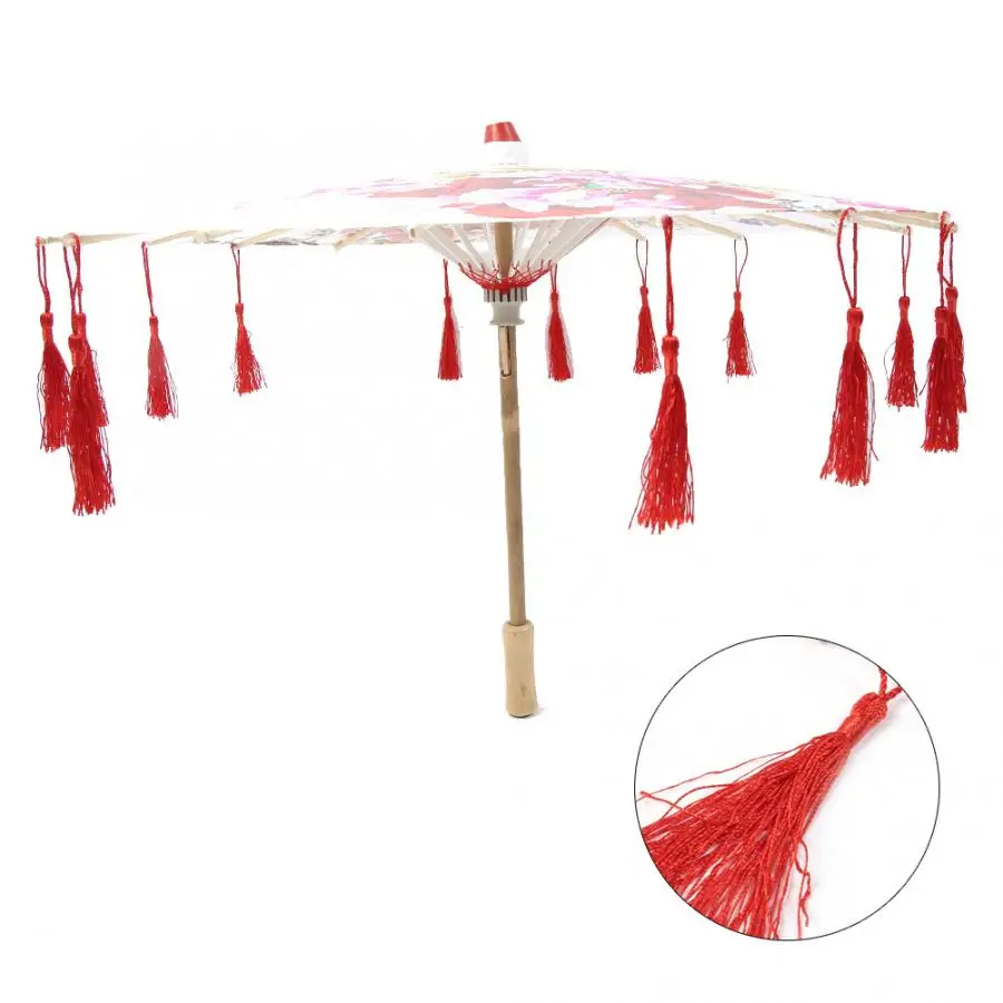 Женский винтажный бумажный зонтик с масляной бумагой декоративная кисточка