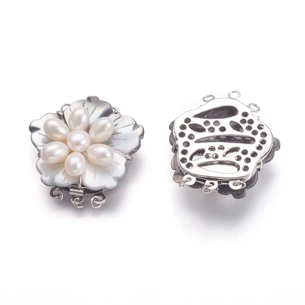 Застежка-ракушка многониточная с металлической латунной фурнитурой для