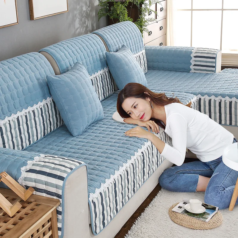 

Four Seasons Available Sofa Cover Cotton Printed Towel Universal Non-Slip 1/2/3/4 Set Cushion