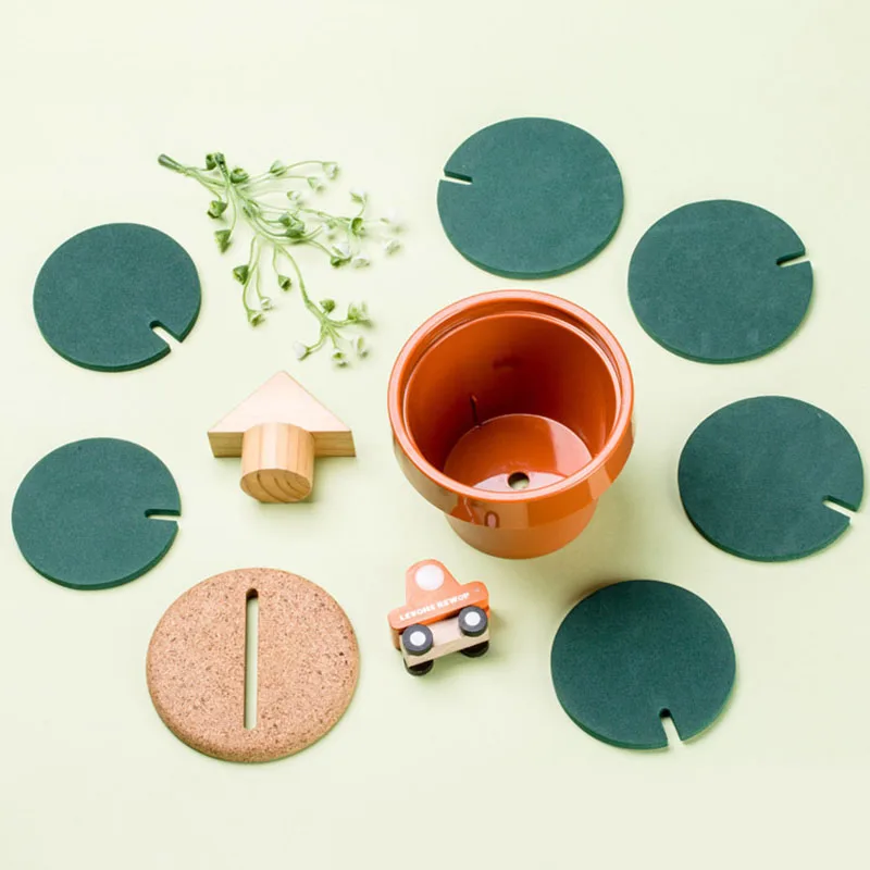 Новый Корк изоляции Симпатичные Новинка кружка в форме кактуса коврик набор дома