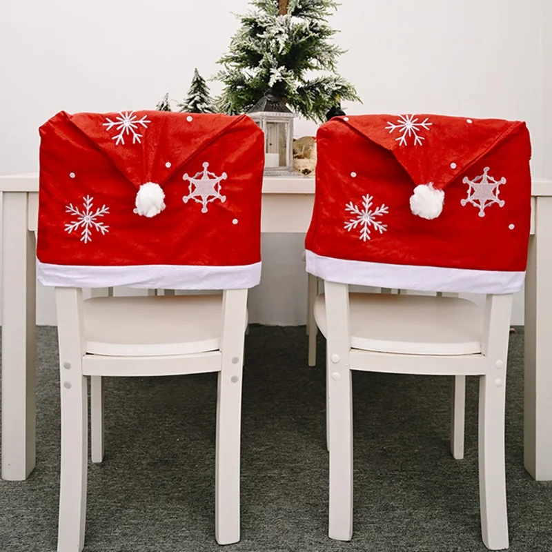 

1 шт. рождественские чехлы на стулья, шляпа Санта-Клауса, рождественские чехлы на спинки стула, декор для стола вечерние, товары для новогодв...