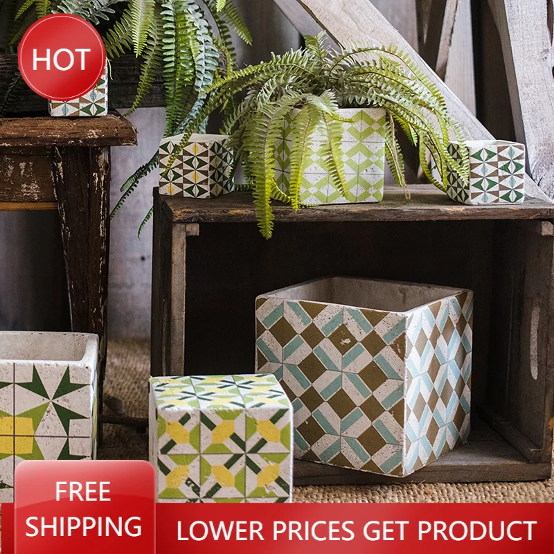 

Industrial Flower Pots Free Shipping Cement Antique Flower Pot Accessories Ornament Vasi Per Piante Pots for Plants and Flowers