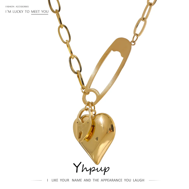 Цепочка с подвеской в форме сердца из нержавеющей стали 18 к | Украшения и