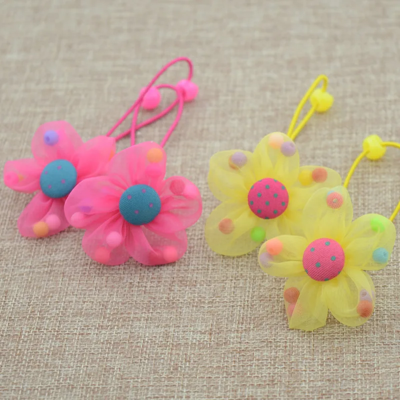 2PCS/Lot New Fashion Candy Color Scrunchy Headband Girls Bow Flower Rabbit Hair Accessories Bands Rubber Gum Ornamen |