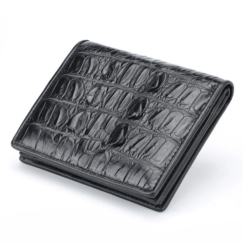 Мужской кошелек из 100% натуральной крокодиловой кожи тонкий с держателем для карт