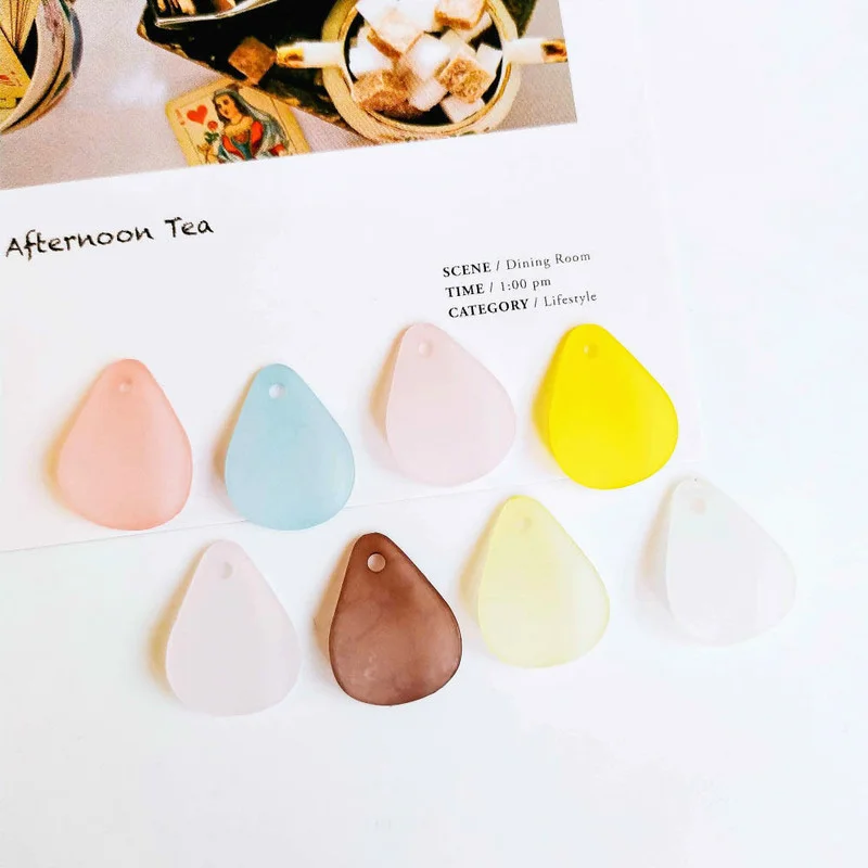

Resin Plastic Scrub Petal Earring Components Eardrop Simple Style for Women DIY Jewelry Accessories Handmade Materials 40pcs