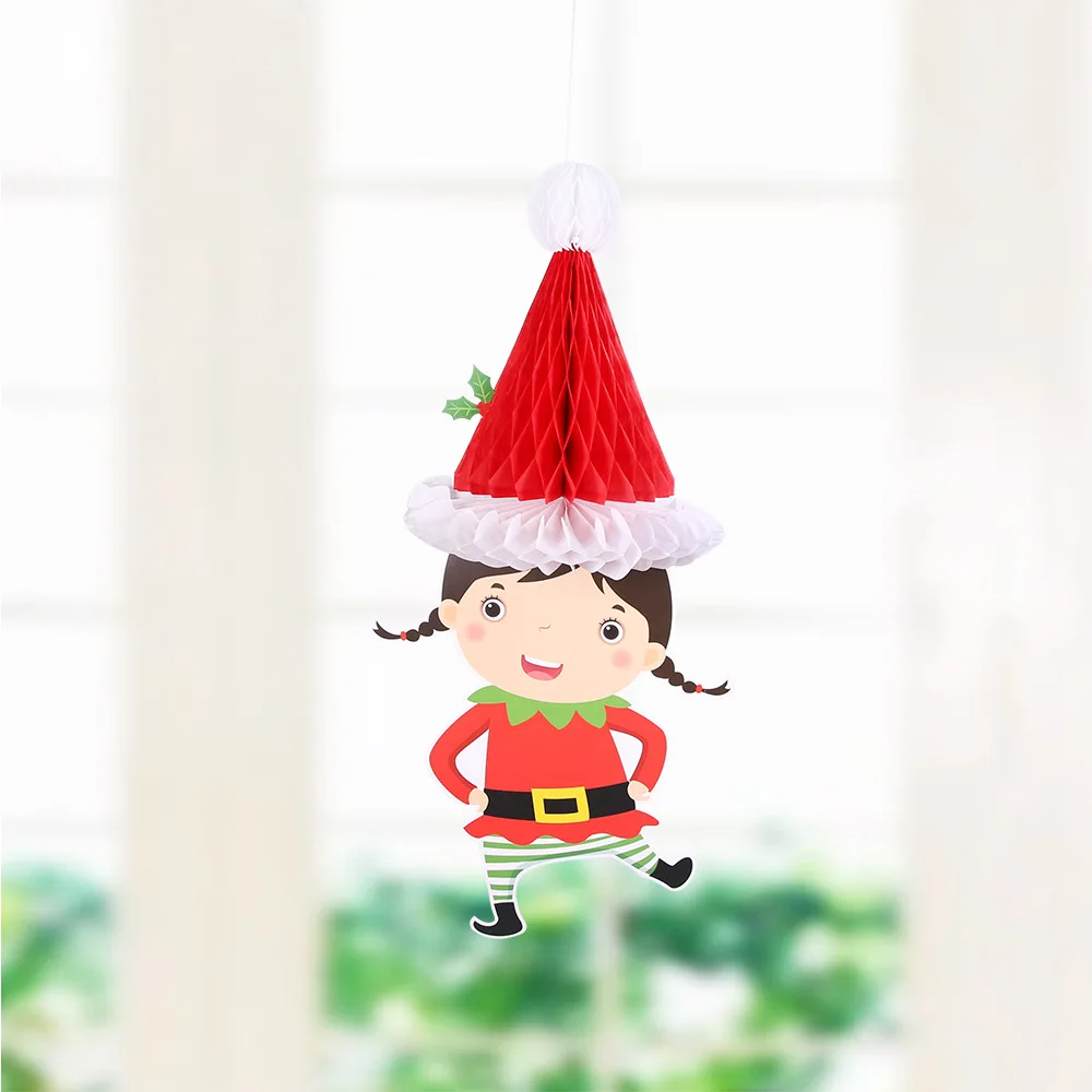 3 шт. оберточная Бумага Рождественская елка Санта Клаус сотовые шары висячие DIY