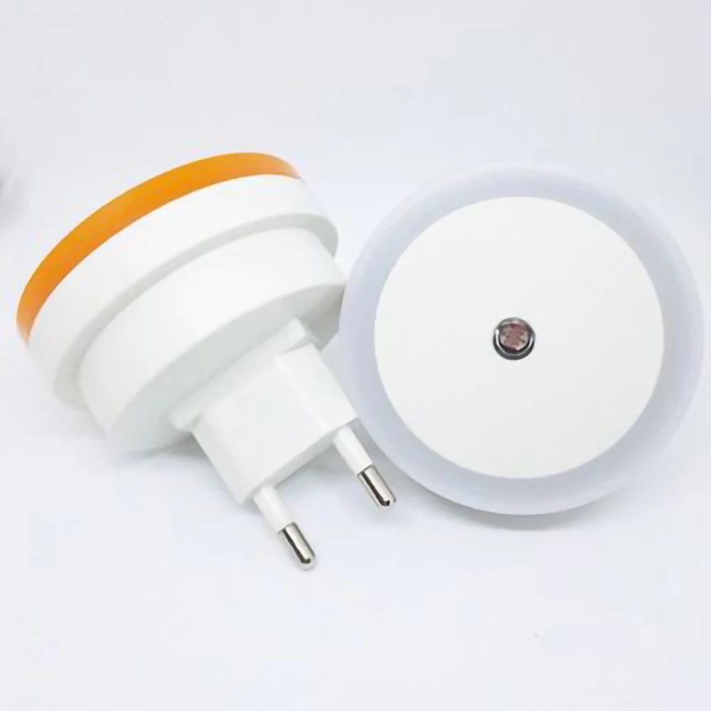 

LED Night Lights EU US Plug Round Intelligent Light Control Sensor Colored Light for Children's Bedroom Lighting Christmas Gifts