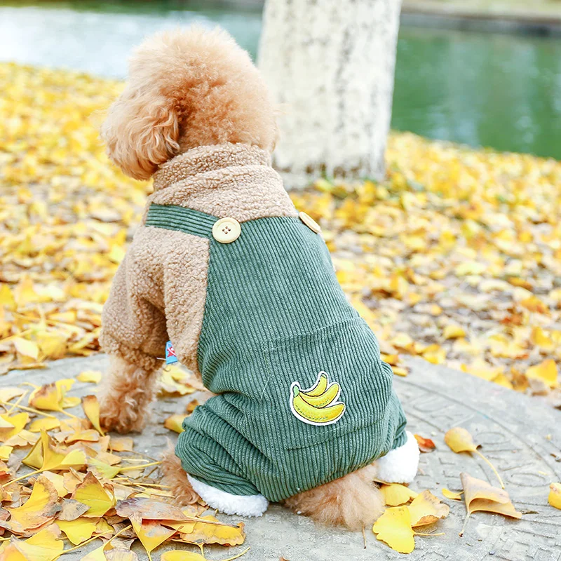 

VOW Dog Puppy Clothes Banana Warm & Thick Overalls Fit Small&Medium Dog Pet Cat Winter New Pet Cute Costume Dog Cloth Pet Coat