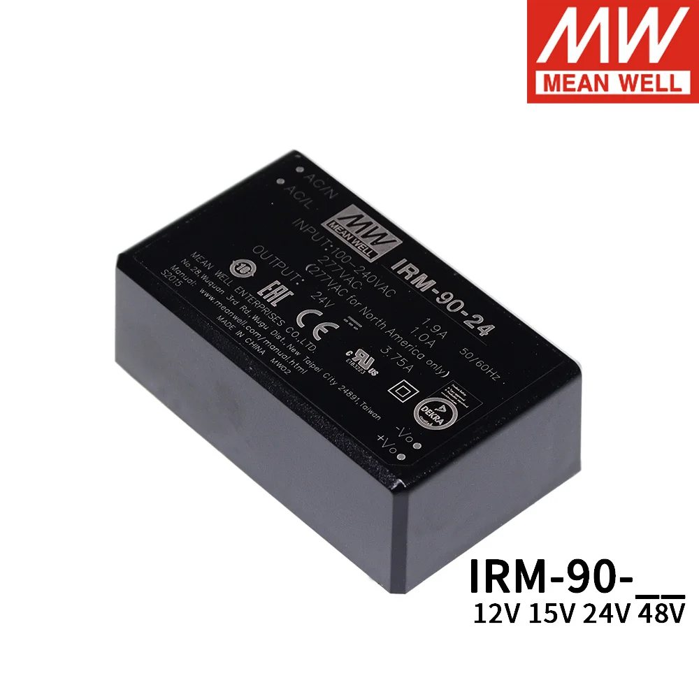 MEAN WELL IRM-90 90 Вт 85-В переменного тока в постоянный ток 12 В 15 в 24 в 48 в PCB-крепление зеленый модуль питания импульсный источник питания для оборудования