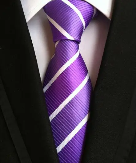 Fashionable Style Cravate Solid Striped Purple Neck Ties for Mens Silk Wedding Tie Width Gravata Party Neckties LUC47 68|neck tie|neck ties menties