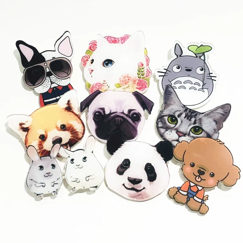 1 шт для кошек собак кроликов панды брошь с иконкой акриловые животные Kawaii