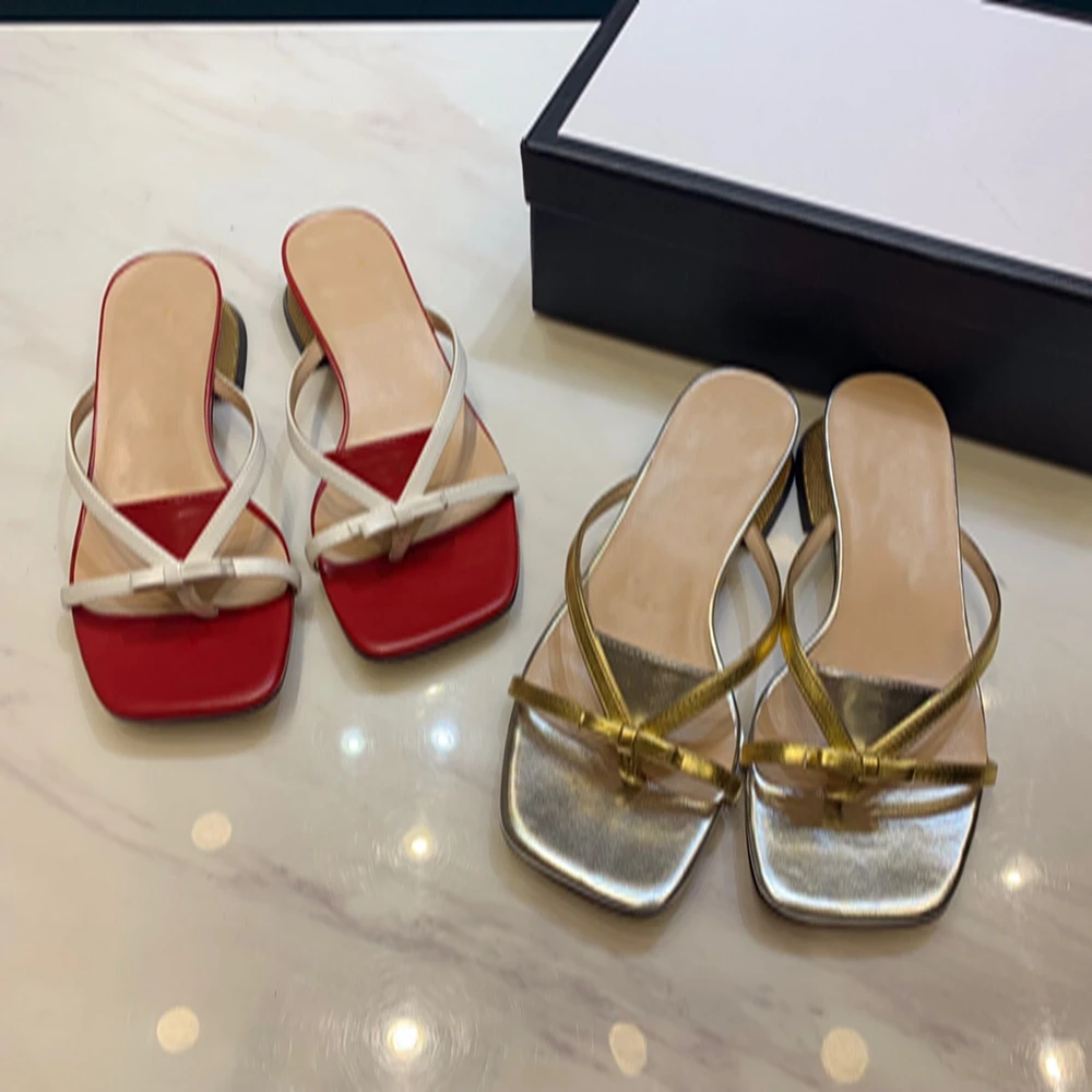 Модные дизайнерские женские шлепанцы роскошная Брендовая обувь из натуральной