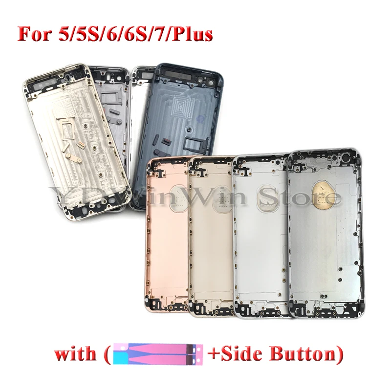5 шт. задняя крышка батарейного отсека чехол для iPhone 5S 6 6S 7 Plus металлический корпус