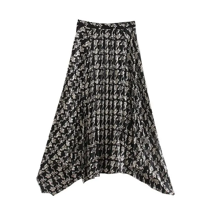 HCBLESS 2019 осень и зима женский темперамент Уайлд Высокая талия текстура печати юбка