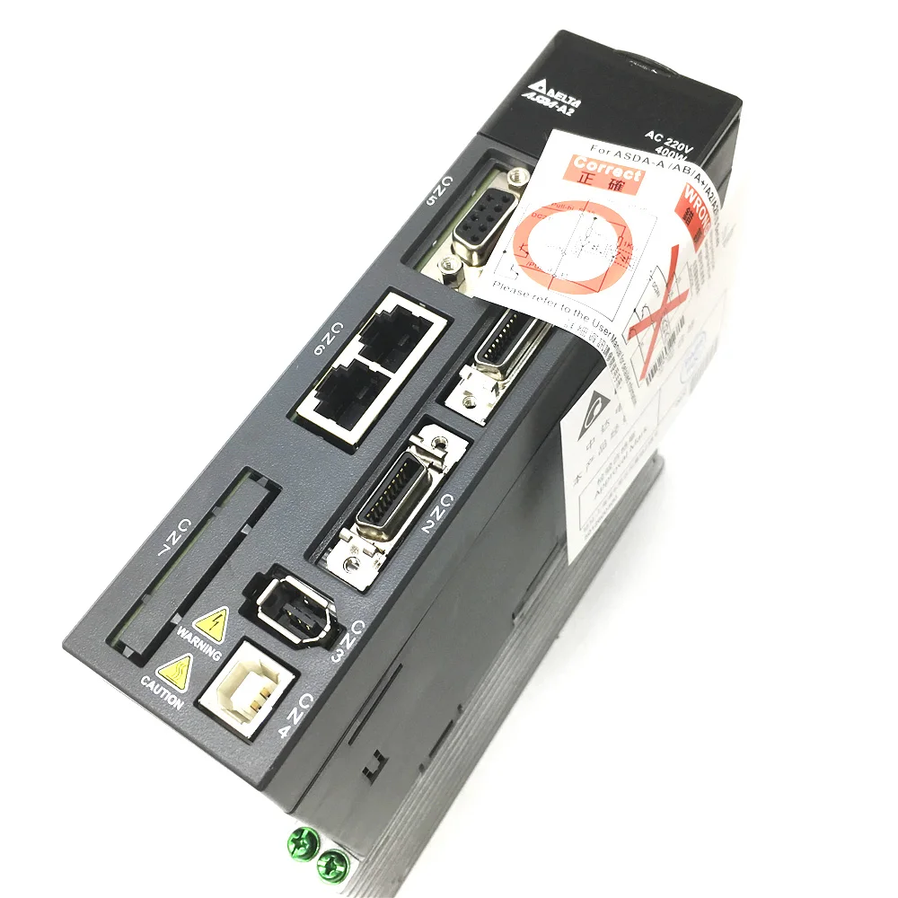 

New arrivel A2 0.64Nm 200W AC Servo Motor Driver kit ASD-A2-0221-L/U/E/F/M ECMA-C10602RS 220V 60mm RS-485DMCNET CANopen EtherCAT