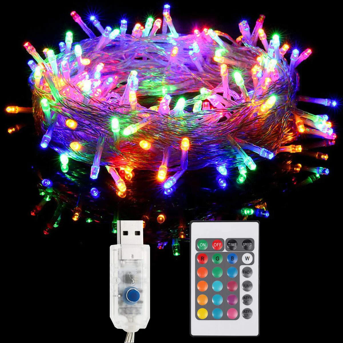 16 color change Рождественская светодиодная гирлянда 16 цветов Изменение Usb праздничное освещение 8 режимов пульт дистанционного управления водонепроницаемые Волшебные гирлянды наружный Декор - Испускаемый цвет: 16 color change