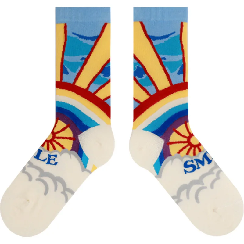 Женские носки-трубы на весну и лето новые продукты цветные Мультяшные милые