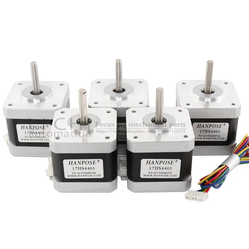 Шаговый двигатель Nema 17 42 40 мм мотор 42bygh 1.7A (17HS4401) 4 питающих провода для 3D-принтера |