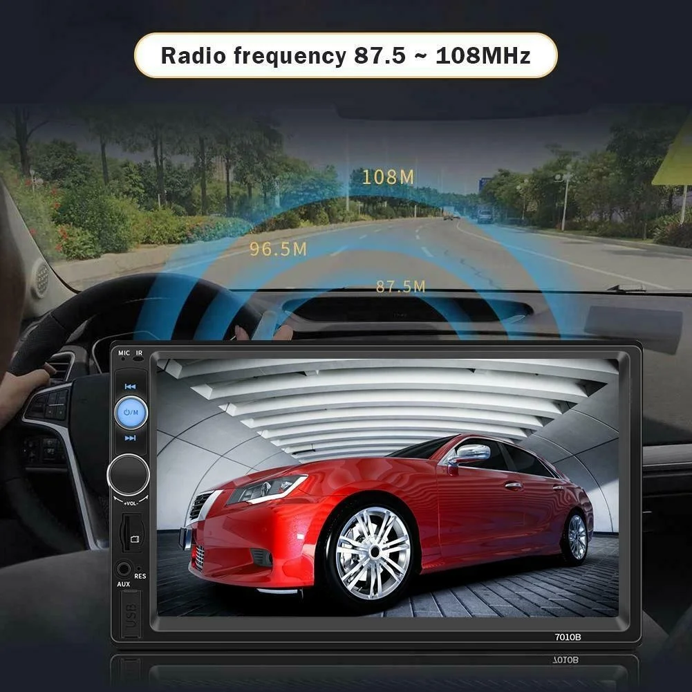 Автомобильный мультимедийный плеер 7 дюймов HD сенсорный экран 2 Din Bluetooth