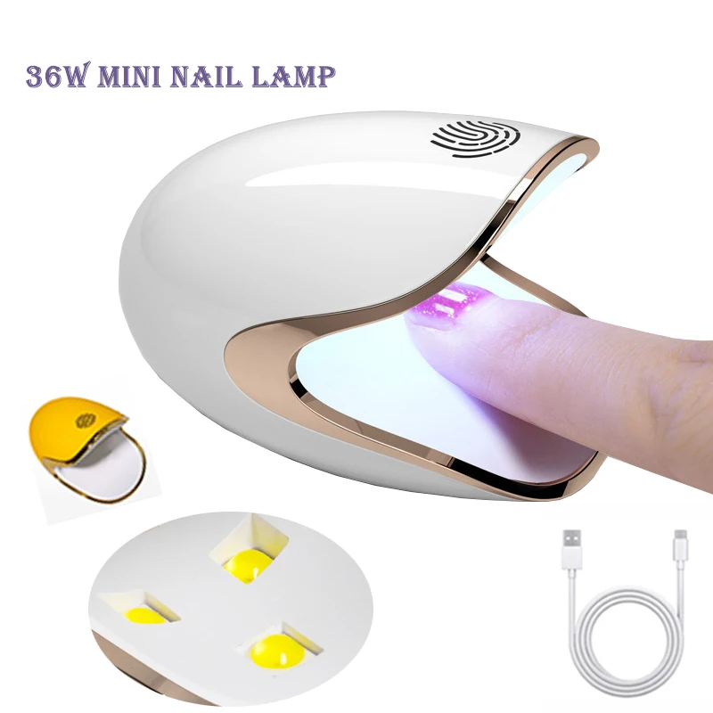 

Quick Dry Touch Button Nail Lamp Mini Q6 6W 3LED UV Lamp Upgrade Nail Gel Dryer Type C Charging Professional Manicure Lamp 2021