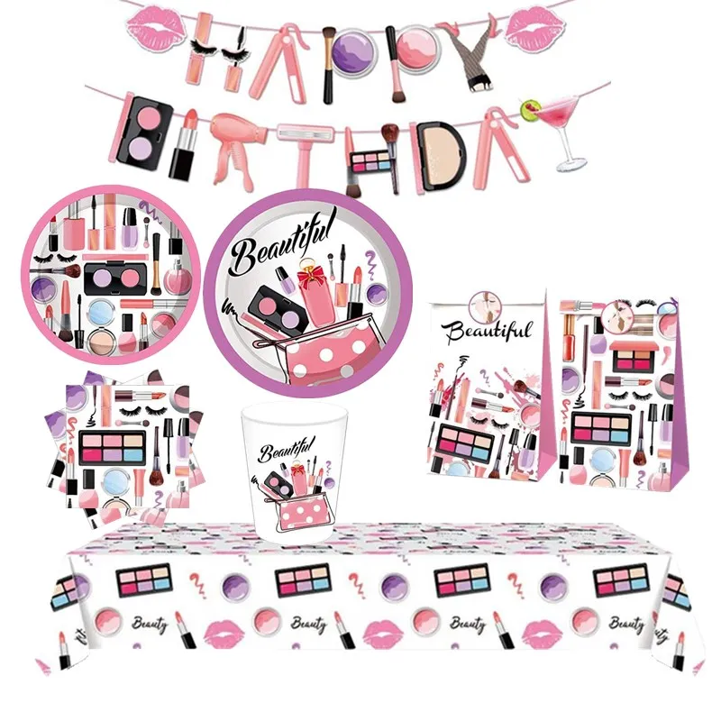 Спа Косметика тема вечерние украшения посуда бумажный стаканчик тарелка