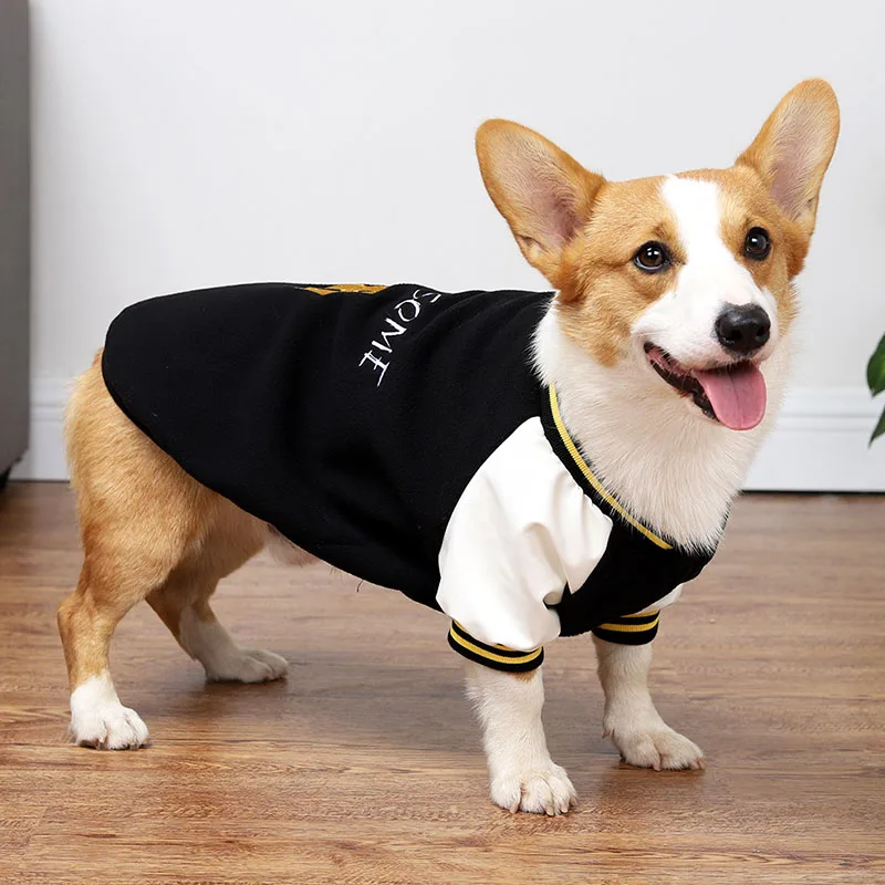 

Small and Medium Warm Korean Dog Clothes Autumn Baseball Sweater Corgi Clothing Pet Sportswear Sweatshirt Winter Clothes for Dog