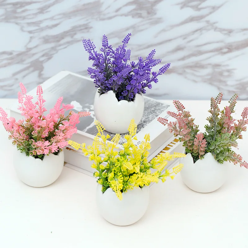 INNO Artificial Lavender w/White Ceramic Pot/Decorative Faux Flower Planter | Дом и сад