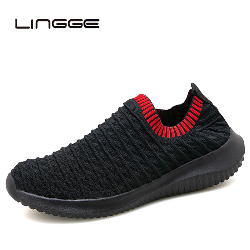 Кроссовки LINGGE мужские сетчатые дышащие лоферы Повседневная прогулочная обувь