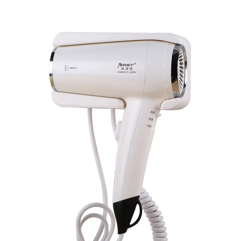 

1600W Wall Mounted Hair Dryer Negative ion Electric Hairdryer with Holder Base Hair Care Quick Dry For Household Hotel Bathroom