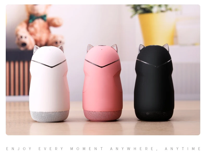 Мультфильм беспроводной bluetooth динамик кошка oem подарок аудио TWS громкой связи черный белый розовый для окна iPhone iOS Android