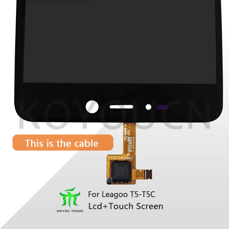 Черный/белый для leagoo T5 T5C ЖК-дисплей и сенсорный экран 5 "сборка телефона