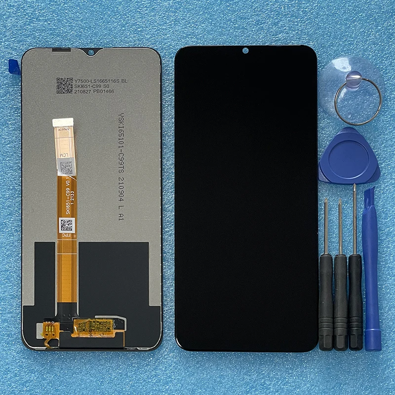 6 5 original new for oppo realme c21y rmx3261 lcd display screen frame touch panel digitizer for realmec21y c21y display free global shipping